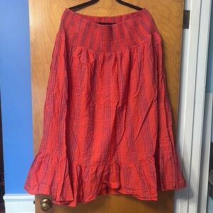 Red Stripe Women's Maxi Skirt XL